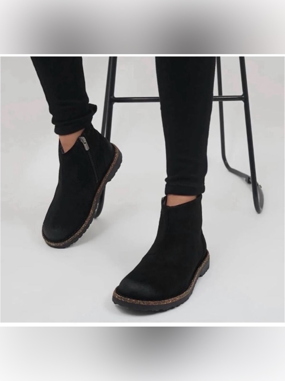 Birkenstock Melrose Women's Black Zip suede Ankle Boots size 39